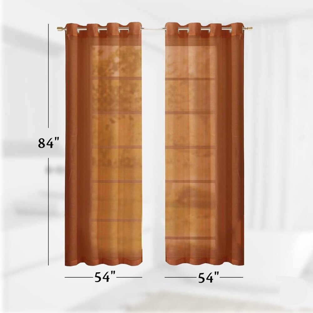 Dainty Home solid sheer curtains (84 x 54) 2 panels